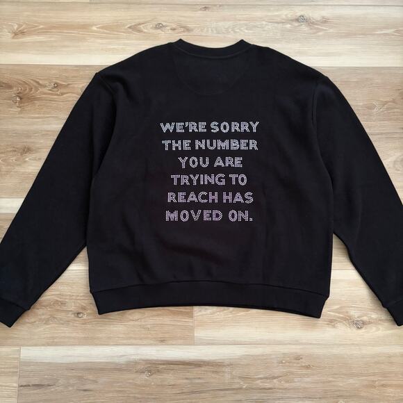 Boys Lie 1-800 Kara Rhinestone Remix Crew Sweatshirt Black XS/S - Picture 6 of 6